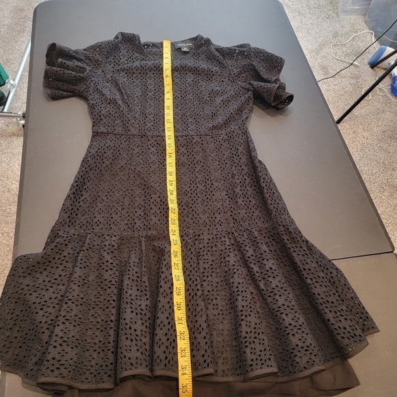 Needle & Thread Black Ruffle Eyelet Dress Broderie Size US 6 Spring Summer - Picture 11 of 12